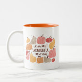 Boho Herfst herfstquote Tweekleurige Koffiemok (Links)