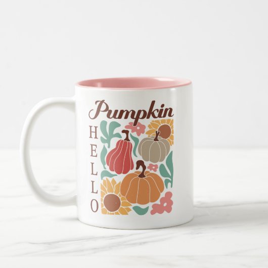 Boho Herfst herfstquote Tweekleurige Koffiemok (Links)