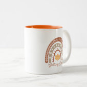 Boho Herfst herfstquote Tweekleurige Koffiemok (Voorkant rechts)