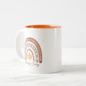 Boho Herfst herfstquote Tweekleurige Koffiemok (Voorkant links)