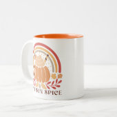 Boho Herfst herfstquote Tweekleurige Koffiemok (Voorkant links)