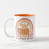 Boho Herfst herfstquote Tweekleurige Koffiemok (Links)