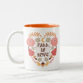 Boho Herfst herfstquote Tweekleurige Koffiemok (Links)