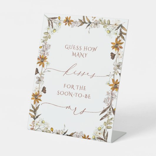 Boho Herfst hoeveel kussen Vrijgezellenfeest Poste Reclamebord Met Voetstuk (Voorkant)