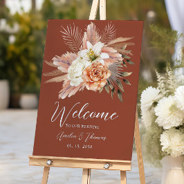 Boho-herfst-huwelijks-welkomstbord Poster