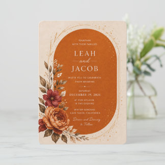 Boho-herfst-huwelijksuitnodiging template kaart