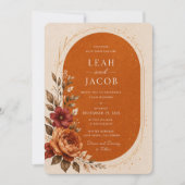 Boho-herfst-huwelijksuitnodiging template kaart (Voorkant)