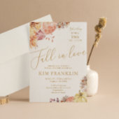 Boho Herfst in Liefde Bloemen en Goud Vrijgezellen Kaart