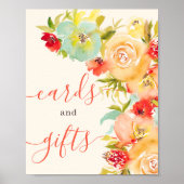 Boho Herfst in liefde bloemenkaarten geschenken vr Poster (Voorkant)