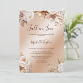 Boho Herfst in Liefde Koper Neutraal Vrijgezellenf Kaart (Staand voorkant)