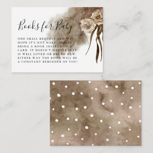 Boho Herfst In Liefde Pampas Grass Boek Aanvraag Informatiekaartje (Voorkant / Achterkant)