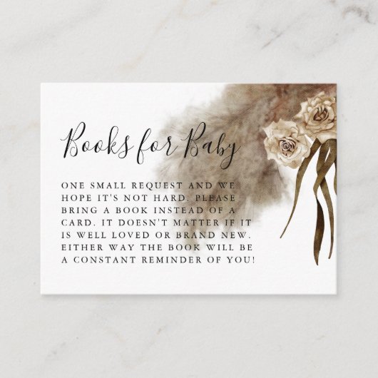 Boho Herfst In Liefde Pampas Grass Boek Aanvraag Informatiekaartje (Voorkant)