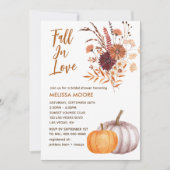 Boho Herfst In Liefde Rustiek Bloem Vrijgezellenfe Kaart (Voorkant)