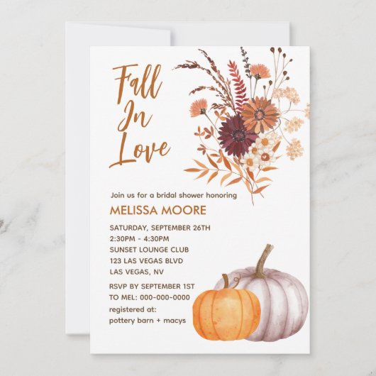 Boho Herfst In Liefde Rustiek Bloem Vrijgezellenfe Kaart (Voorkant)