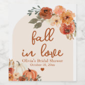 Boho Herfst in Liefde Terracotta Pompoen Vrijgezel Wijn Etiket (Enkel label)