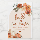 Boho Herfst in Liefde Terracotta Pompoen Vrijgezel Wijn Etiket (Enkel label)