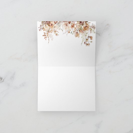 Boho Herfst in liefde Wildflower Baby shower Bedankkaart (Binnen)