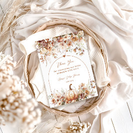 Boho Herfst in liefde Wildflower Baby shower Bedankkaart