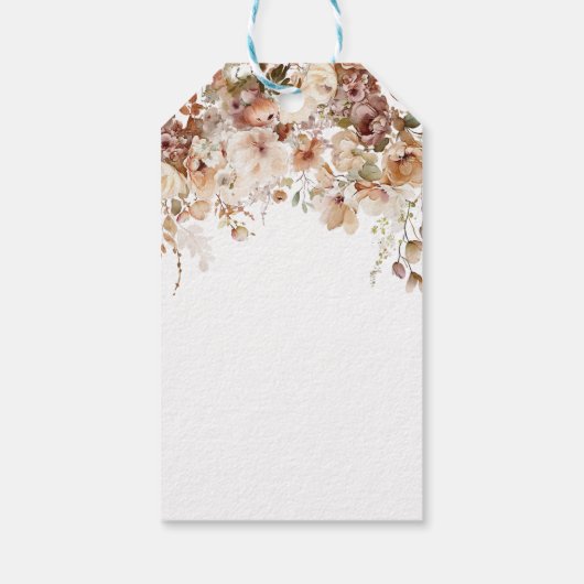 Boho Herfst in liefde Wildflower Baby shower Cadeaulabel (Achterkant)