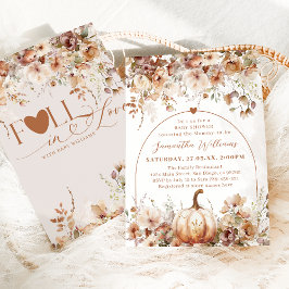 Boho Herfst in liefde Wildflower Baby shower Kaart