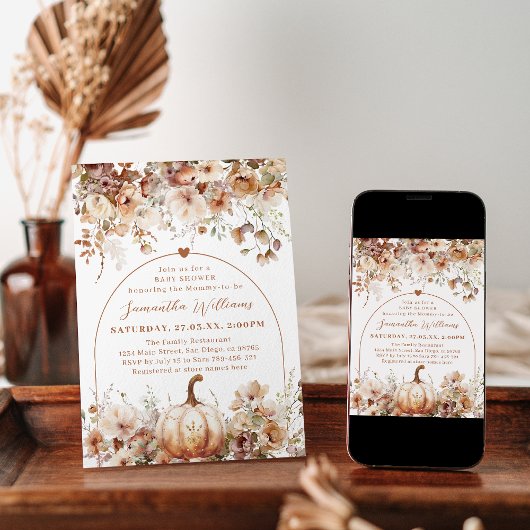 Boho Herfst in liefde Wildflower Baby shower Kaart