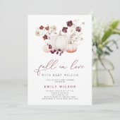 Boho Herfst in Liefde Wildflower Pompoen Baby show Kaart (Staand voorkant)