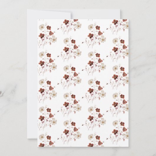 Boho Herfst in Liefde Wildflower Pompoen Baby show Kaart (Achterkant)