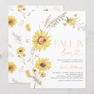 Boho Herfst in Liefde Zonnebloem Botanisch Kaart