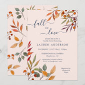 Boho 'Herfst in Love' Blush Vrijgezellenfeest Kaart (Voorkant / Achterkant)