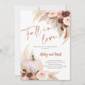 Boho Herfst in Love Bridal Shower Invitation Kaart (Voorkant)