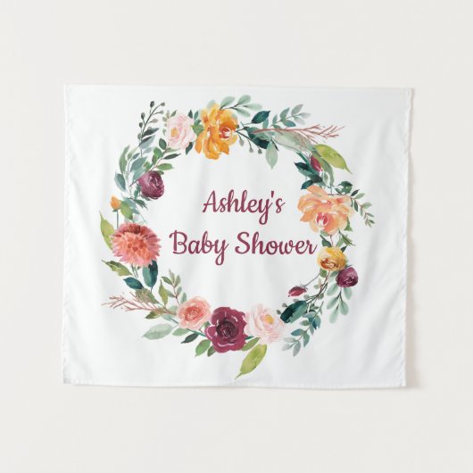 Boho Herfst in Love Chic Autumn Baby shower Backdr Wandkleed (Voorkant (horizontaal))