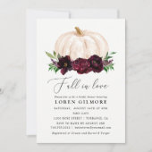Boho Herfst in Love Floral Pumpkin Vrijgezellenfee Kaart (Voorkant)
