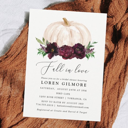 Boho Herfst in Love Floral Pumpkin Vrijgezellenfee Kaart