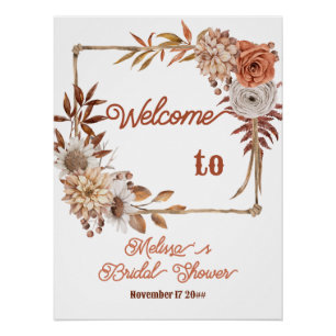 Boho Herfst in Love Floral Vrijgezellenfeest Welko Perfect Poster