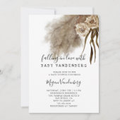 Boho Herfst in Love Pampas Grass Baby shower Kaart (Voorkant)