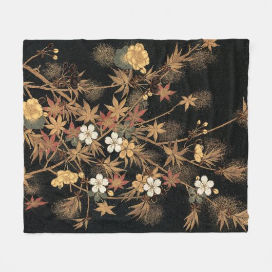 Boho Herfst Japans Fleece Deken (Voorkant (Horizontaal))