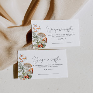 Boho herfst kleine paddenstoel luier loterij ticke informatiekaartje