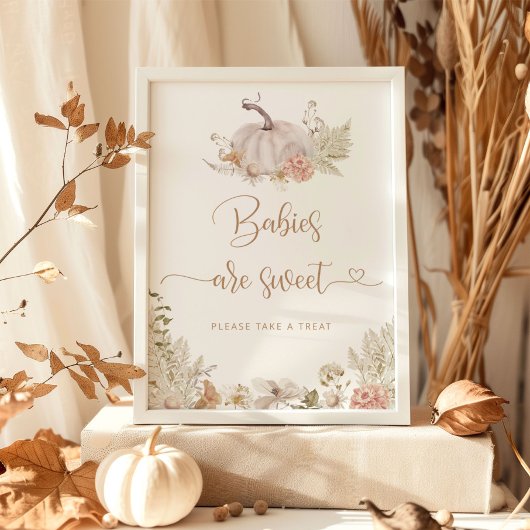 Boho herfst kleine pompoen baby's zijn zoete Poste Poster