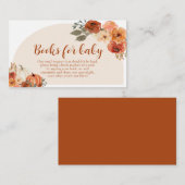 Boho Herfst Kleine Pompoen Boeken voor Baby shower Informatiekaartje (Voorkant / Achterkant)