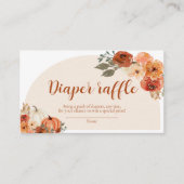 Boho Herfst Kleine Pompoen Luier Raffle Baby showe Informatiekaartje (Voorkant)