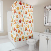 Boho Herfst Leave Pattern Autumn's Beauty met stij Douchegordijn (In situ)