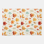 Boho Herfst Leave Pattern Autumn's Beauty met stij Theedoek (Horizontaal)