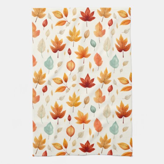 Boho Herfst Leave Pattern Autumn's Beauty met stij Theedoek (Verticaal)