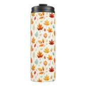 Boho Herfst Leave Pattern Autumn's Beauty met stij Thermosbeker (Voorkant)