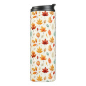 Boho Herfst Leave Pattern Autumn's Beauty met stij Thermosbeker (Gedraaid links)