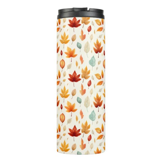 Boho Herfst Leave Pattern Autumn's Beauty met stij Thermosbeker (Achterkant)