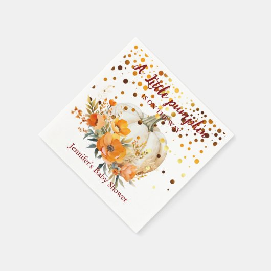 Boho Herfst lief klein pompoen Baby shower Servet (Hoek)