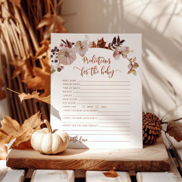 Boho herfst Little pumpkin floral baby predictions