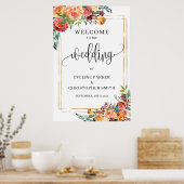 Boho Herfst marigold Gold lijst welkom poster (Keuken)