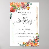 Boho Herfst marigold Gold lijst welkom poster (Voorkant)